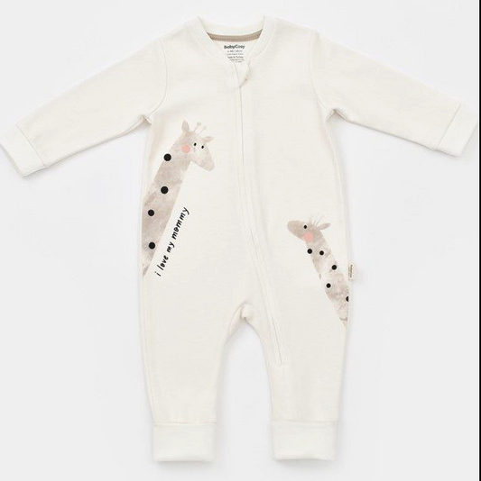 Pureopia — Organic Baby Bodysuit — Blush Giraffe