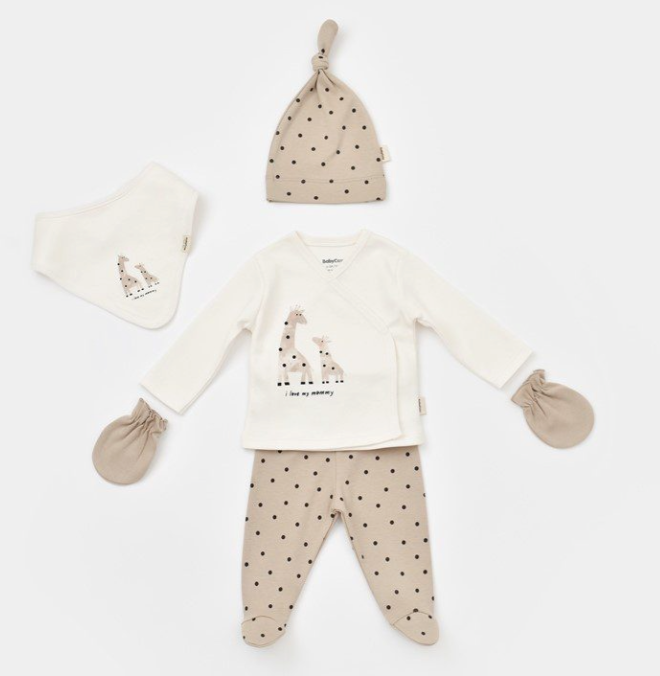 100% organic cotton GOTS certified baby boys and girls 5-piece set