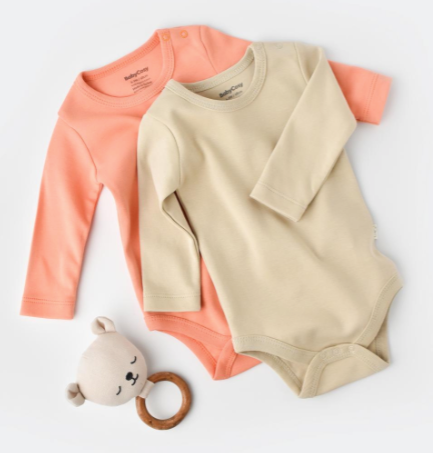 100% Organic Cotton Long Sleeve Baby Bodysuit - 2-Pack