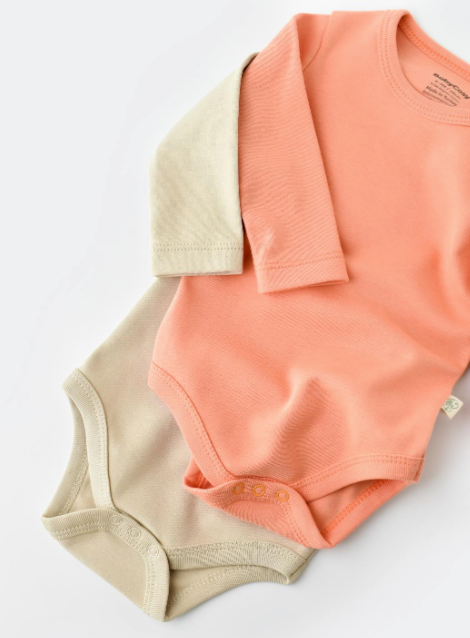 100% Organic Cotton Long Sleeve Baby Bodysuit - 2-Pack