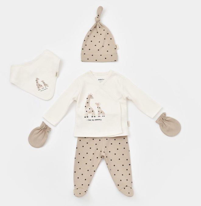 100% organic cotton baby boys and girls 5-piece set