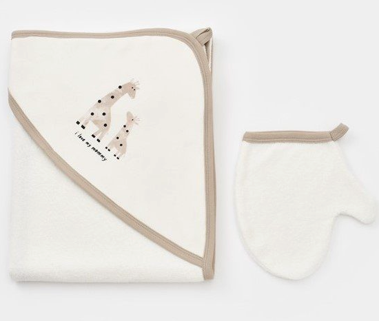 100% Organic Cotton Baby Bath Towel and Wash Cloth